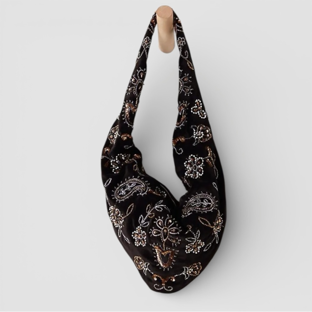 Nashville Nights Beaded Shoulder Bag - Black | NWT